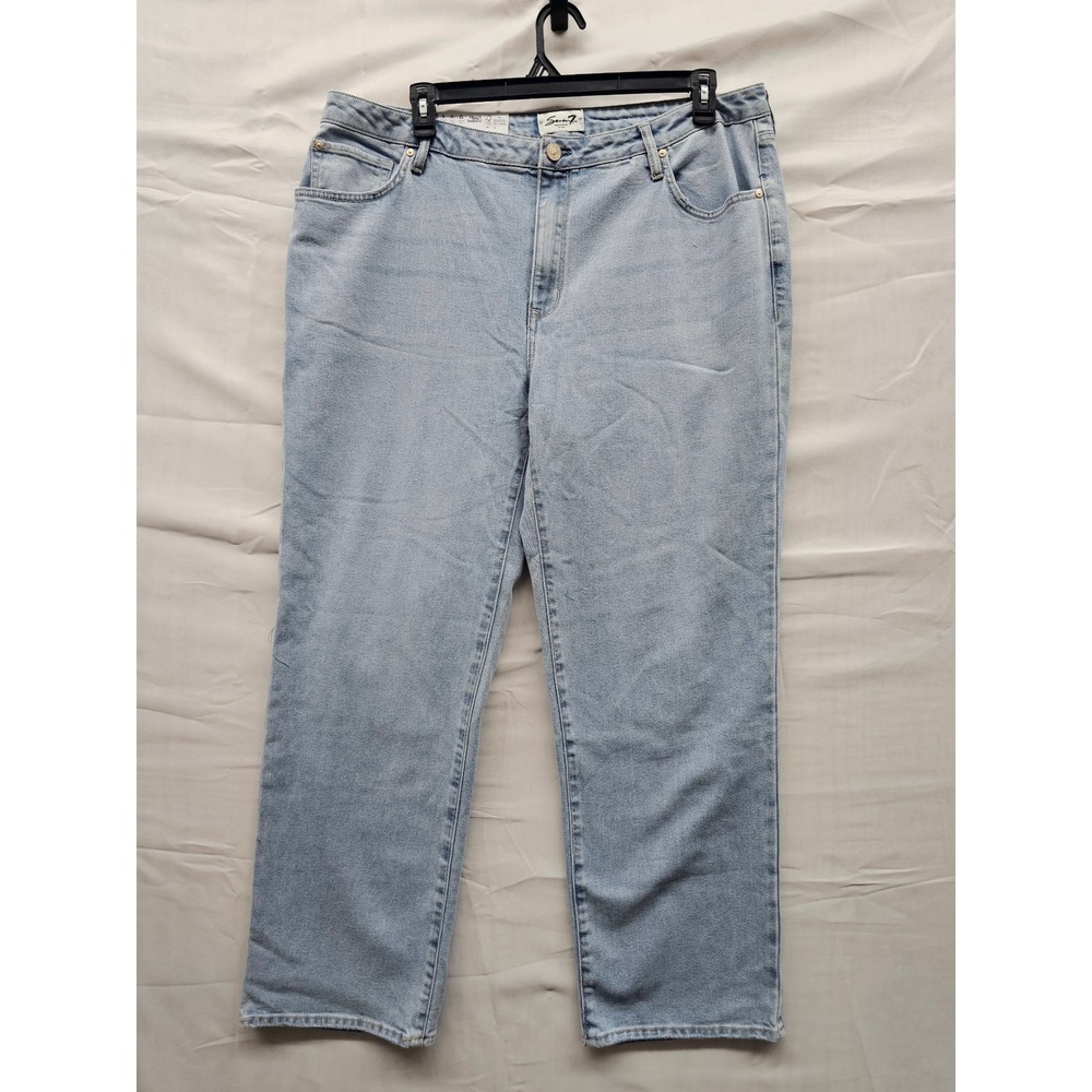 Seven7 Loose Straight Jeans High Rise Key West Light Wash 18W SX10341DE